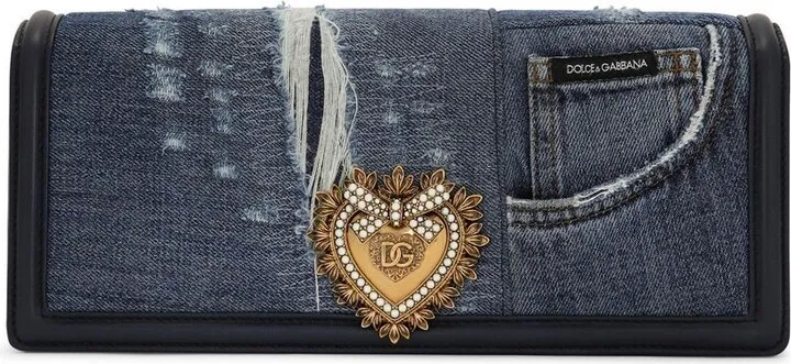 Logo-Plaque Denim Shoulder Bag