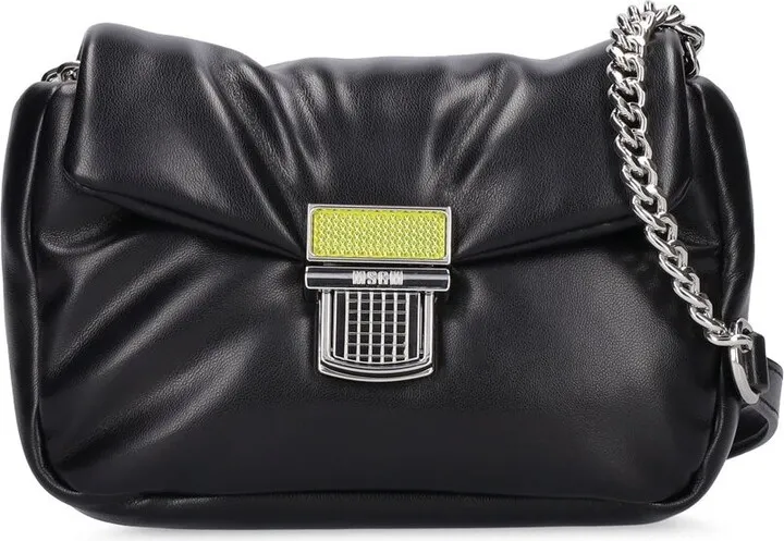 Fluffy canvas shoulder bag