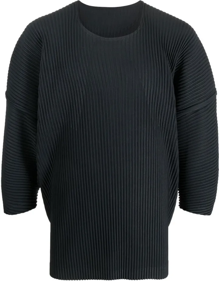 pleated drop-shoulder T-shirt