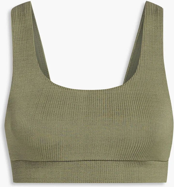 Ribbed-knit sports bra