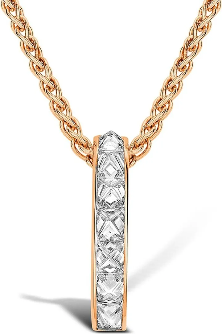 18kt rose gold diamond bar RockChic pendant