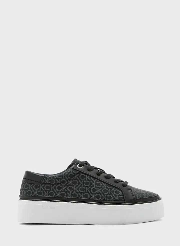 Monogram Flatform Cupsole Lace Up Sneakers