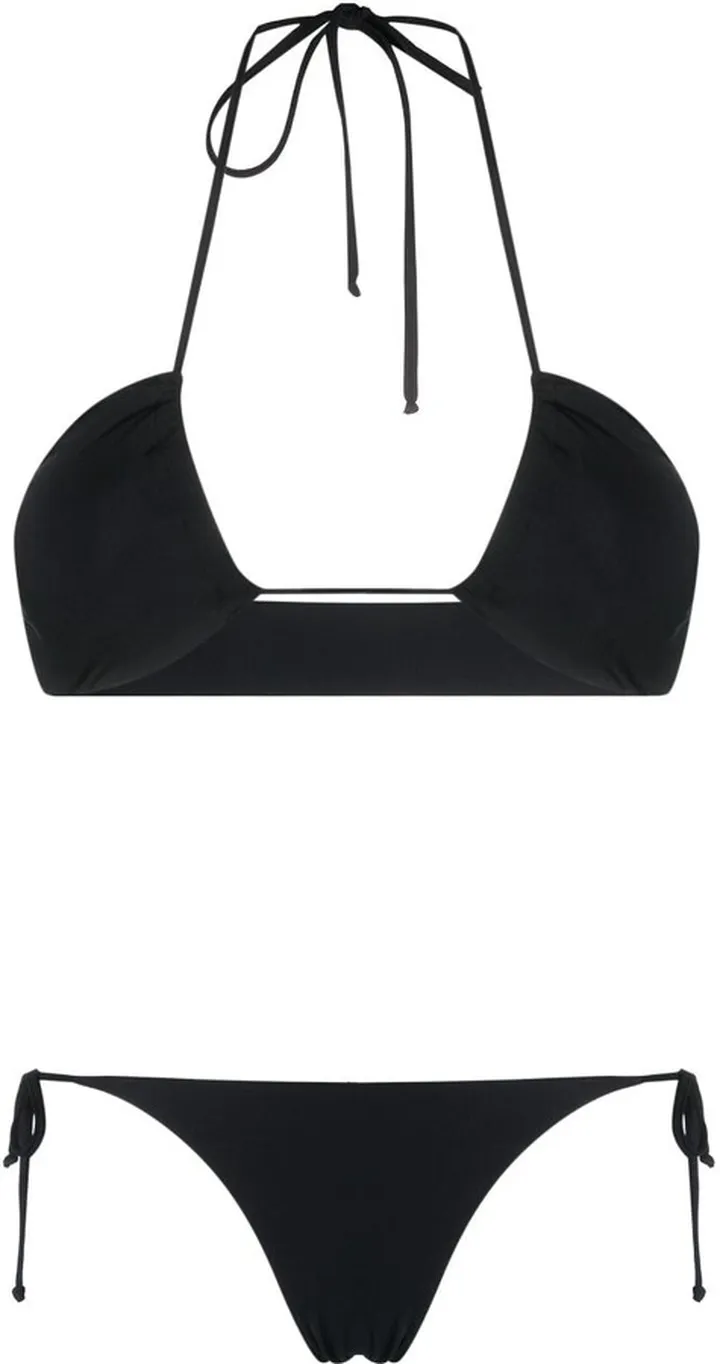 Logo-Plaque Halterneck Bikini Set