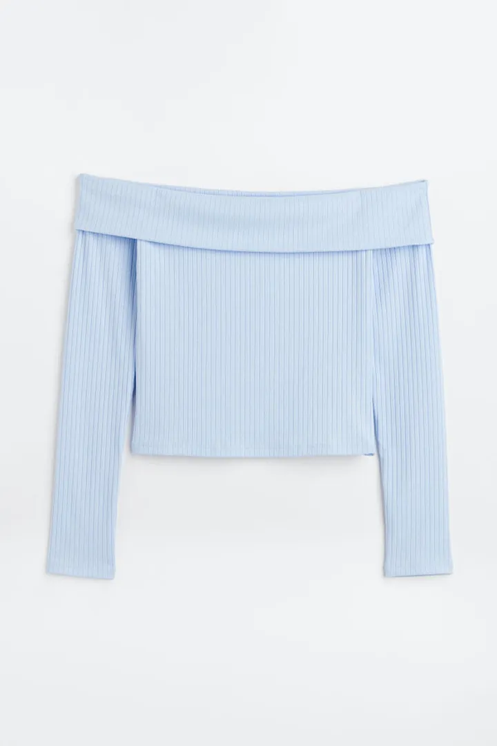 Off-the-shoulder Ribbed Top