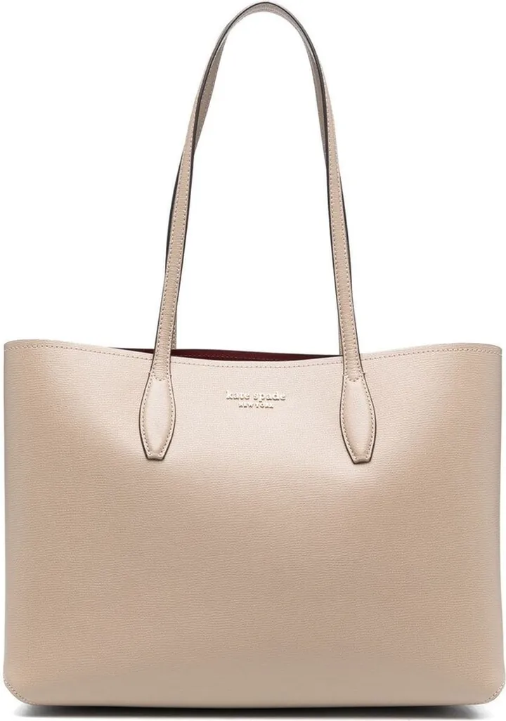 Calf-Leather Logo-Print Tote Bag