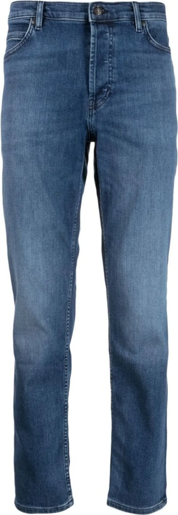 Logo-Patch Tapered-Leg Jeans