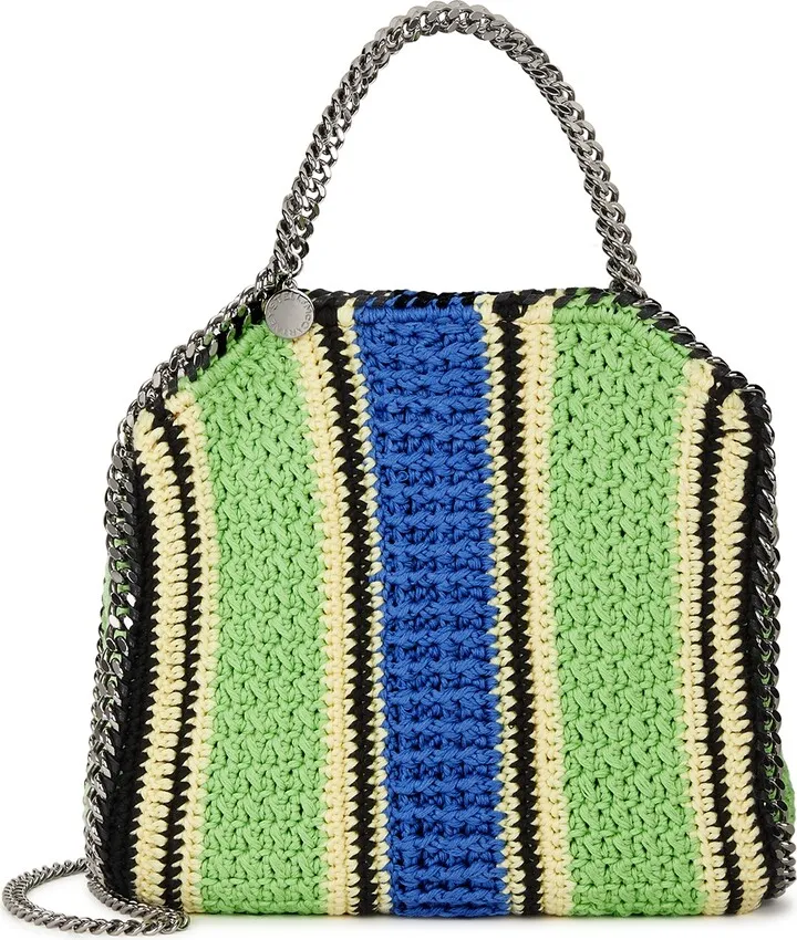 Stella McCartney Falabella Mini Striped Crochet Tote