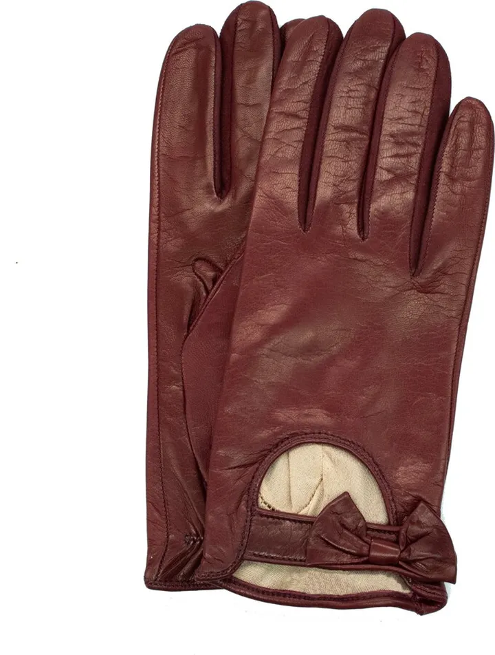 Leather Driving Gloves With Bow