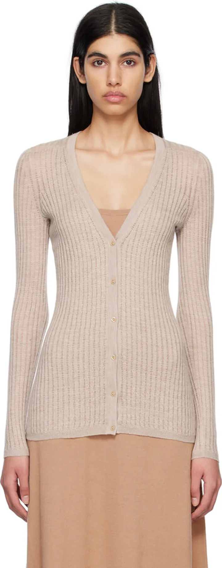 Gabriela Hearst Beige Emma Cardigan