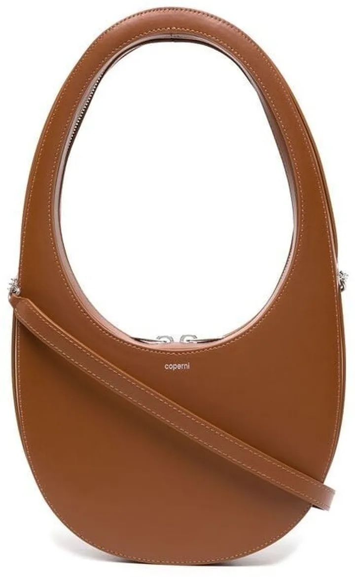 Curved Leather Crossbody Bag
