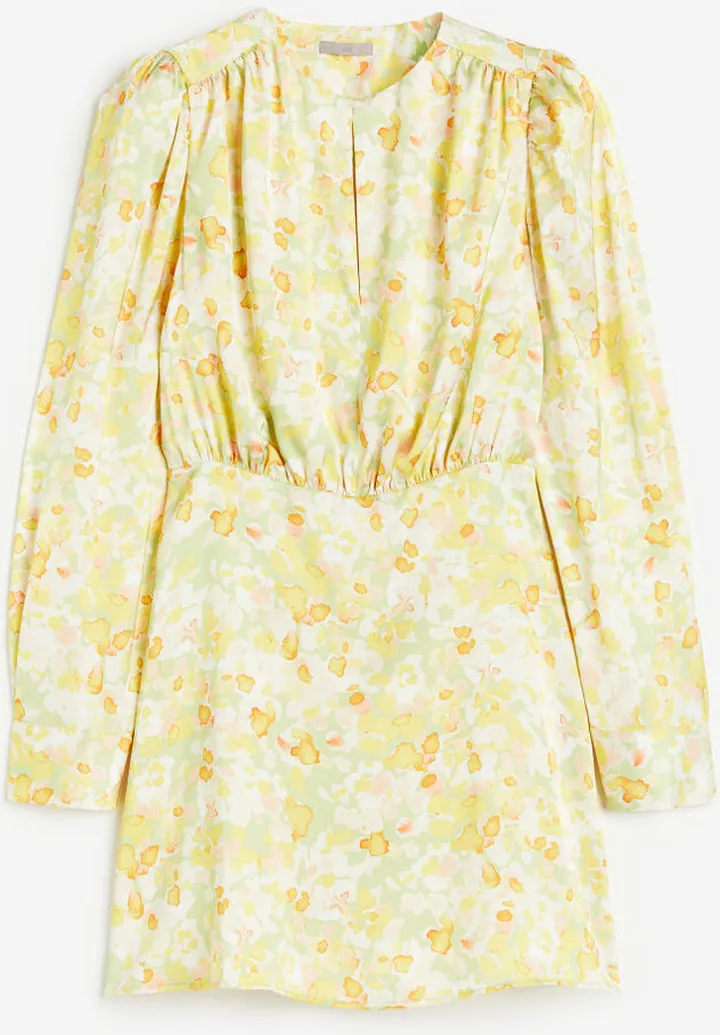 Gathered Satin Dress