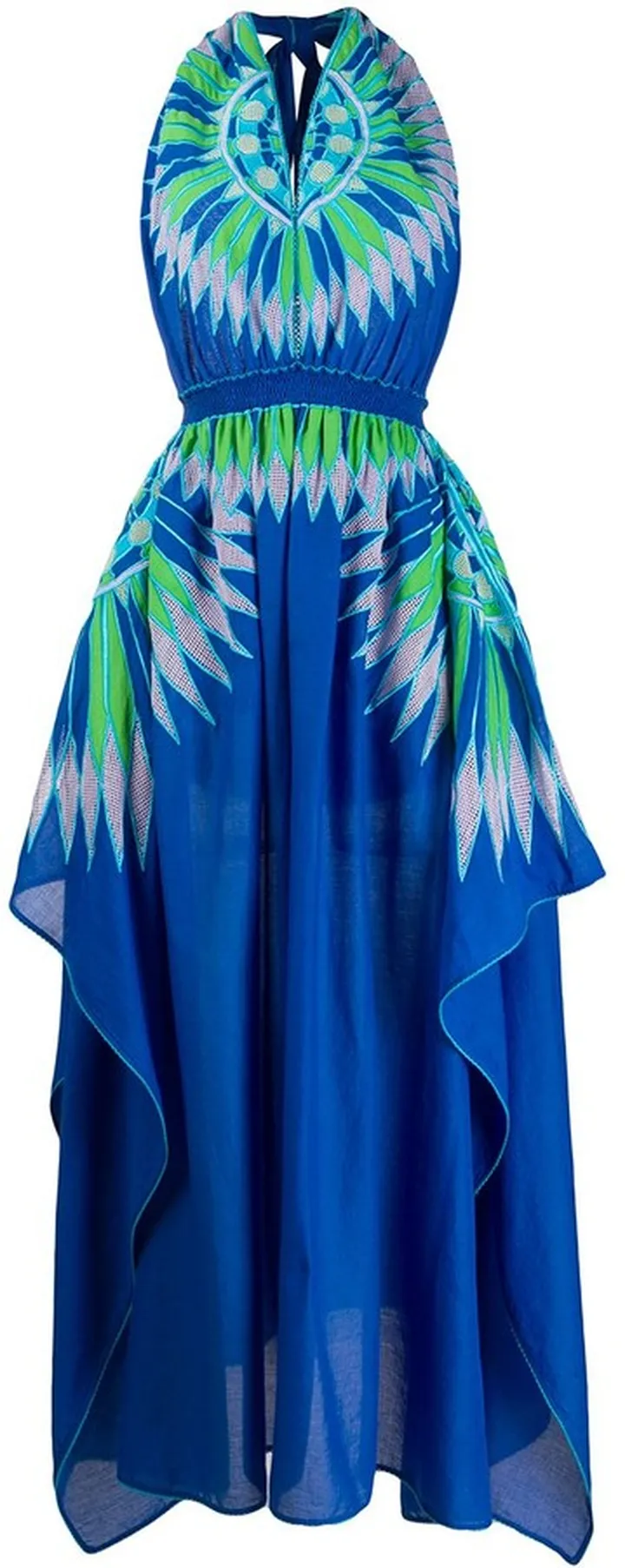 Abstract-Print Scarf Hem Dress