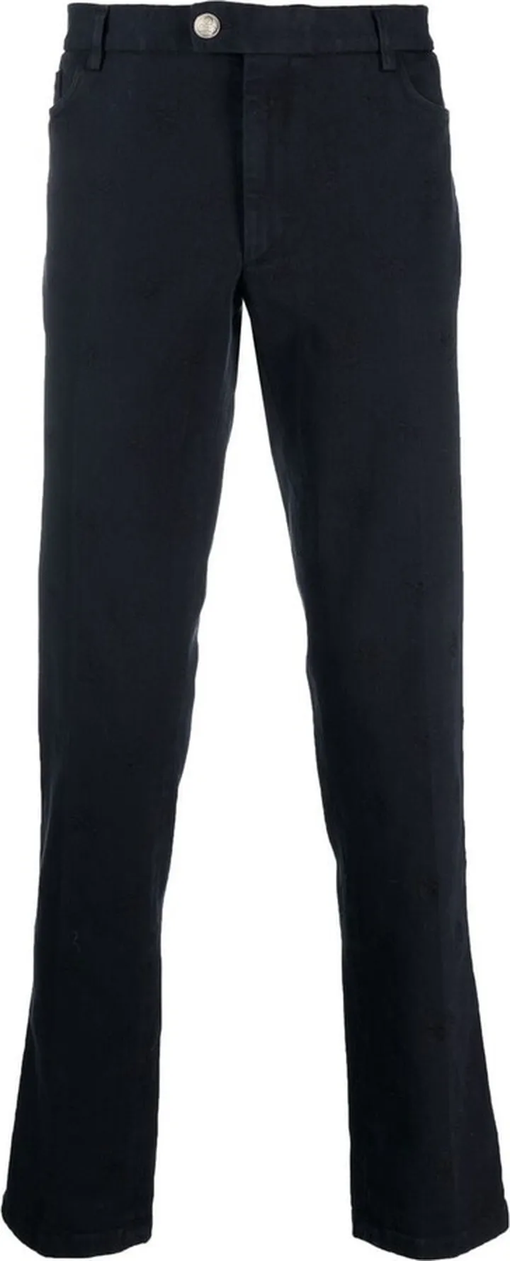 Skull Embroidery Straight-Leg Trousers