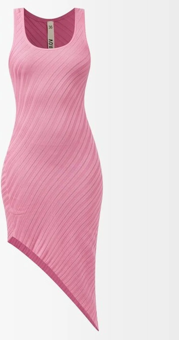 Alic Diagonal-jacquard Asymmetric Silk Dress