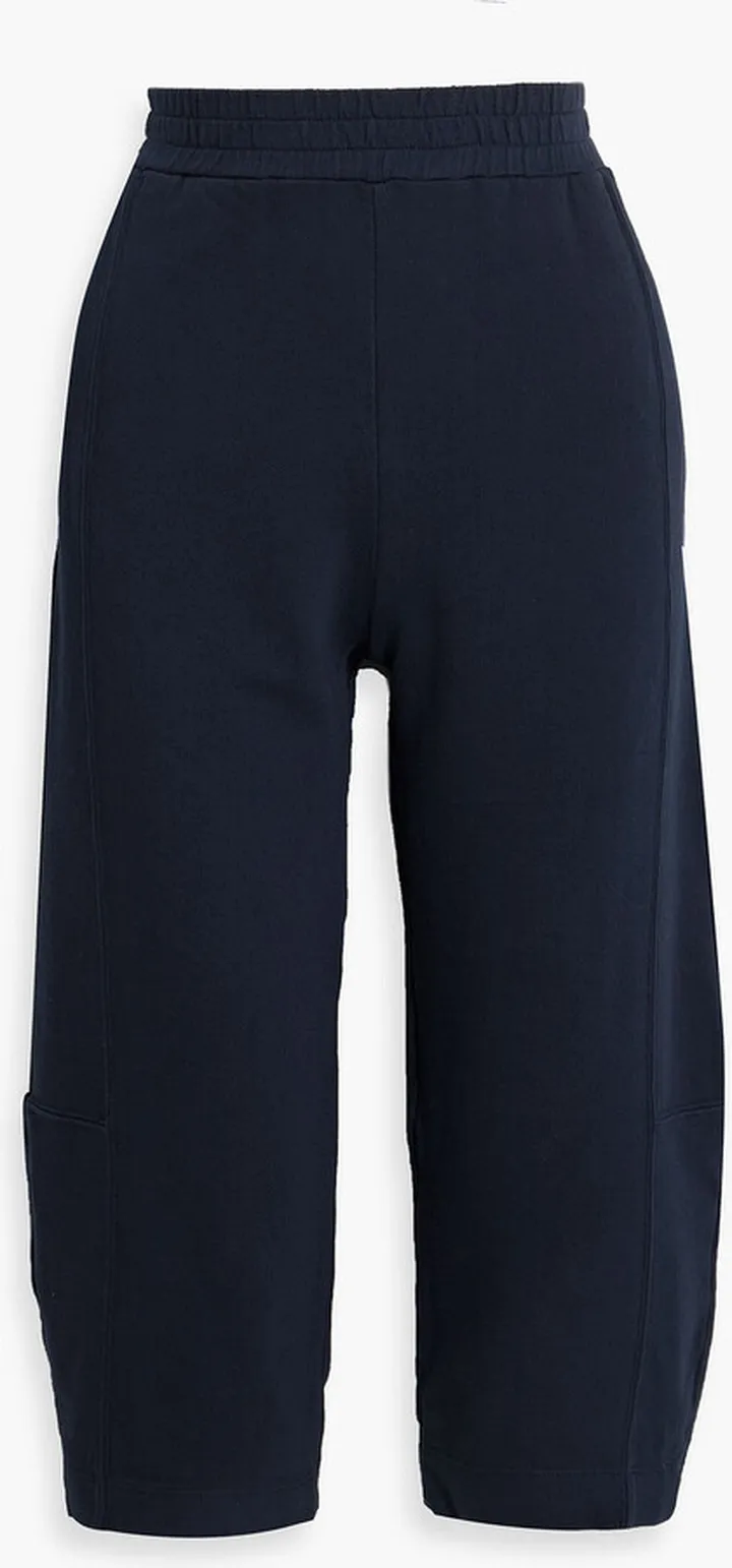 Cropped French cotton-terry track pants