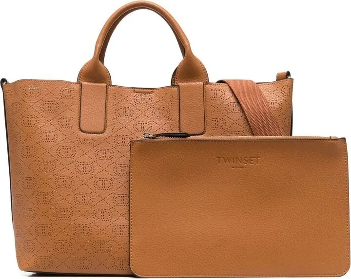 Punch-Hole Logo Tote Bag