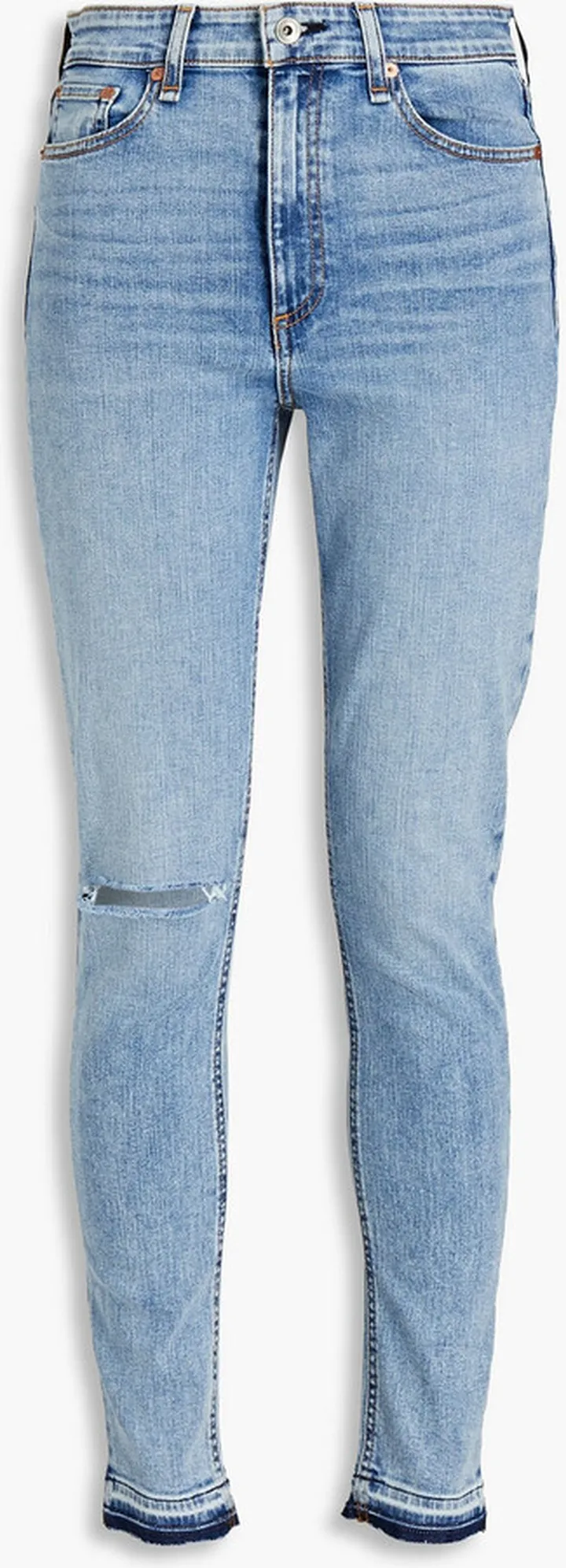 Nina distressed high-rise skinny jeans