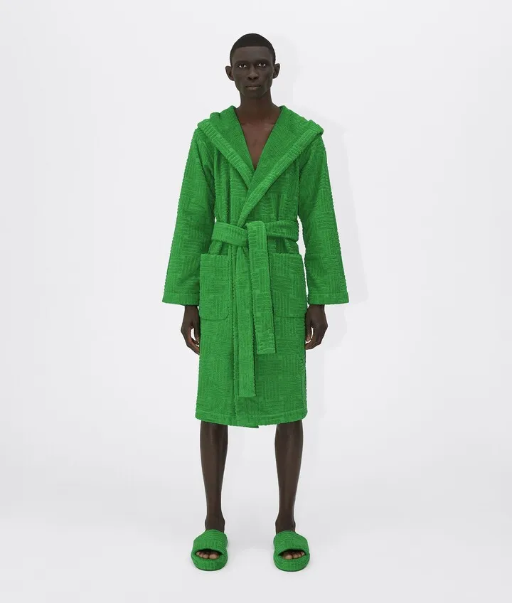 Intreccio Pattern Cotton Bathrobe