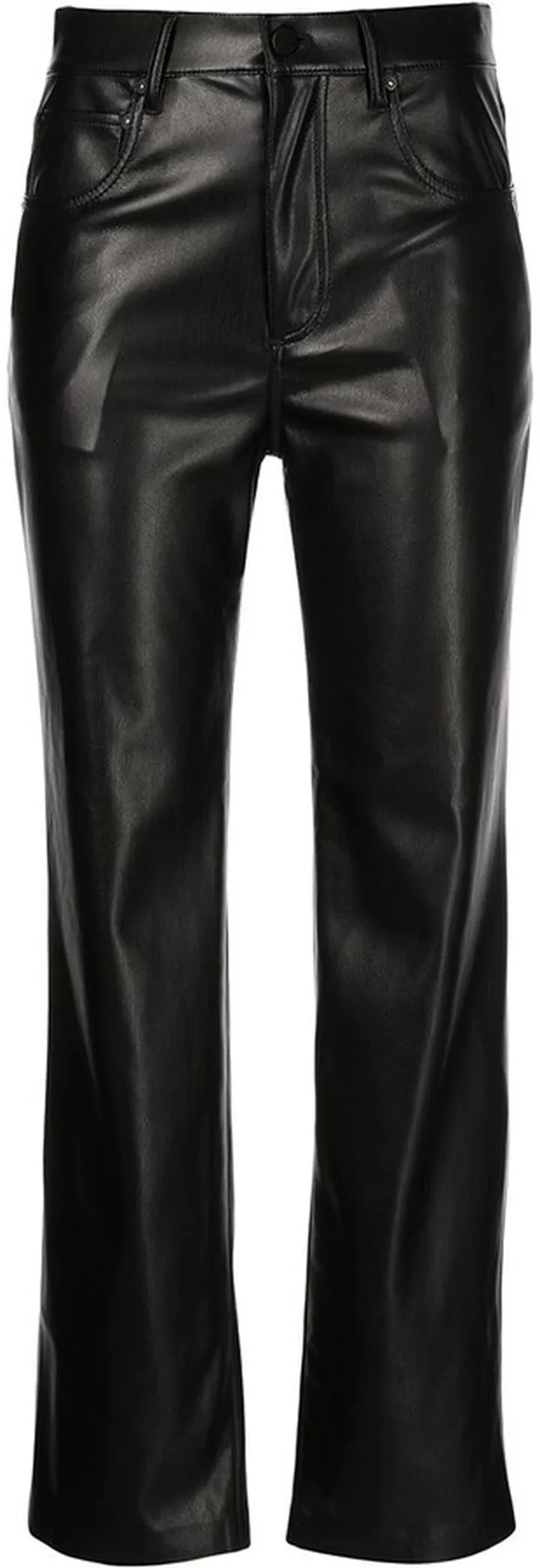 Faux Leather Straight Leg Trousers