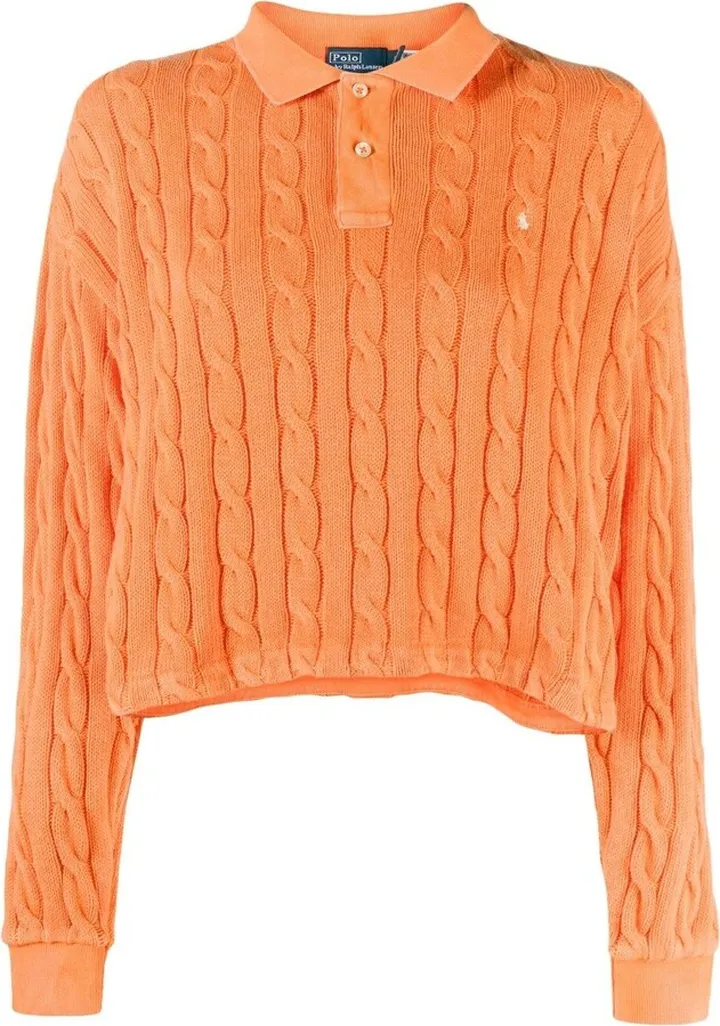 Cable-Knit Polo Jumper