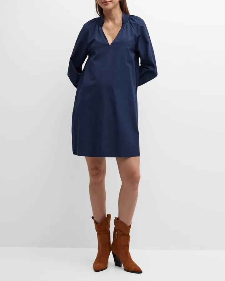 Amaia Smocked V-Neck Dress