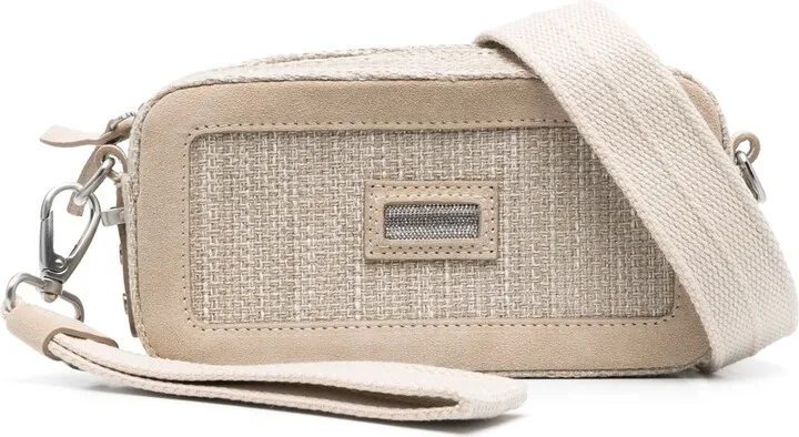 Suede-Panelling Crossbody Bag