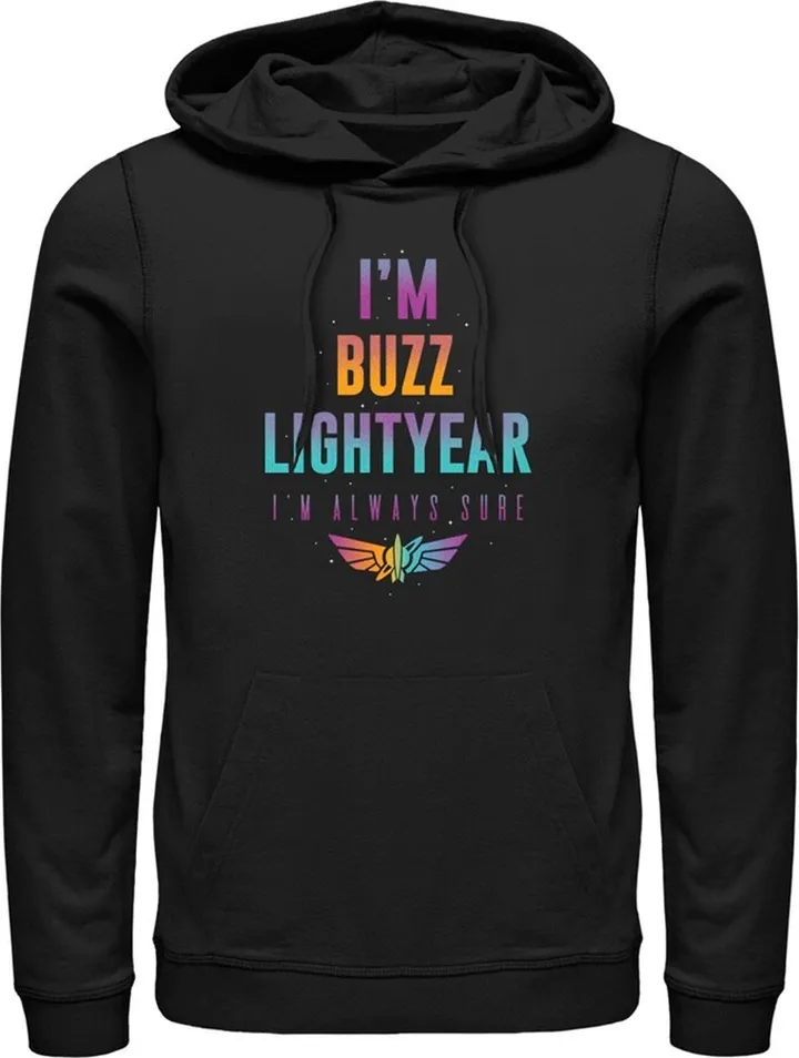 Men's Lightyear I'm Buzz Lightyear I'm Always Sure Pull Over Hoodie - Black - Large