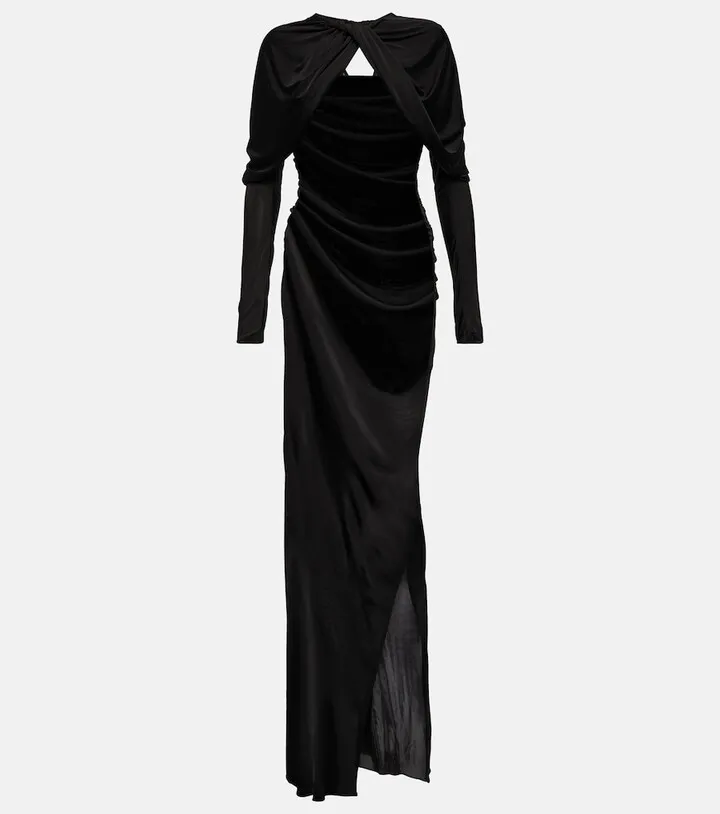 Draped cutout gown
