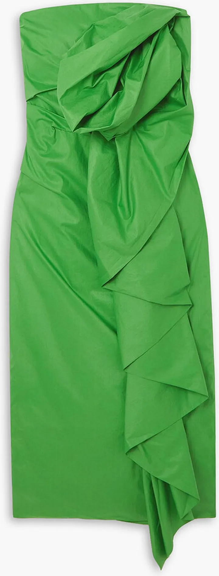 Medieval Empire strapless ruffled cotton-poplin dress
