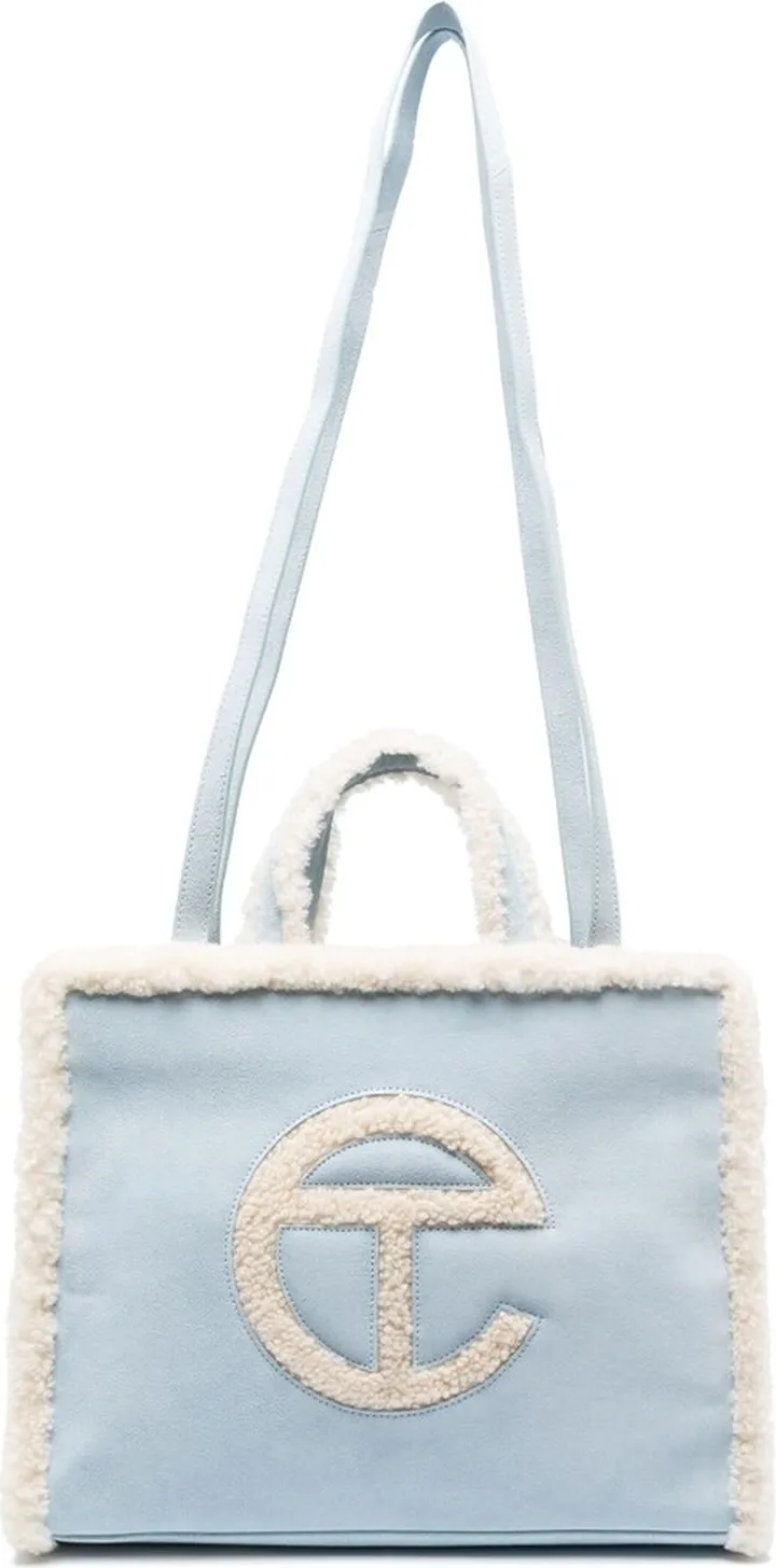 Logo-Patch Sheepskin Tote Bag