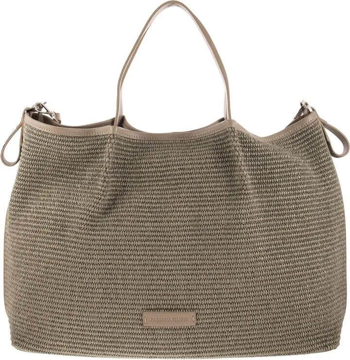 Woven Leather Shopping Bag