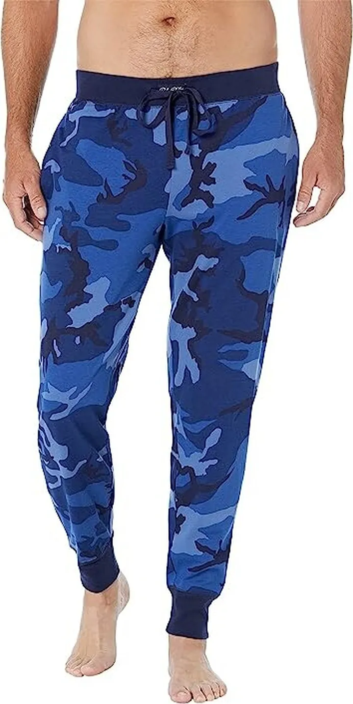 Polo Ralph Lauren Rib Waistband Knit Sleepwear Joggers (Blue Eclipse Camo) Men's Pajama
