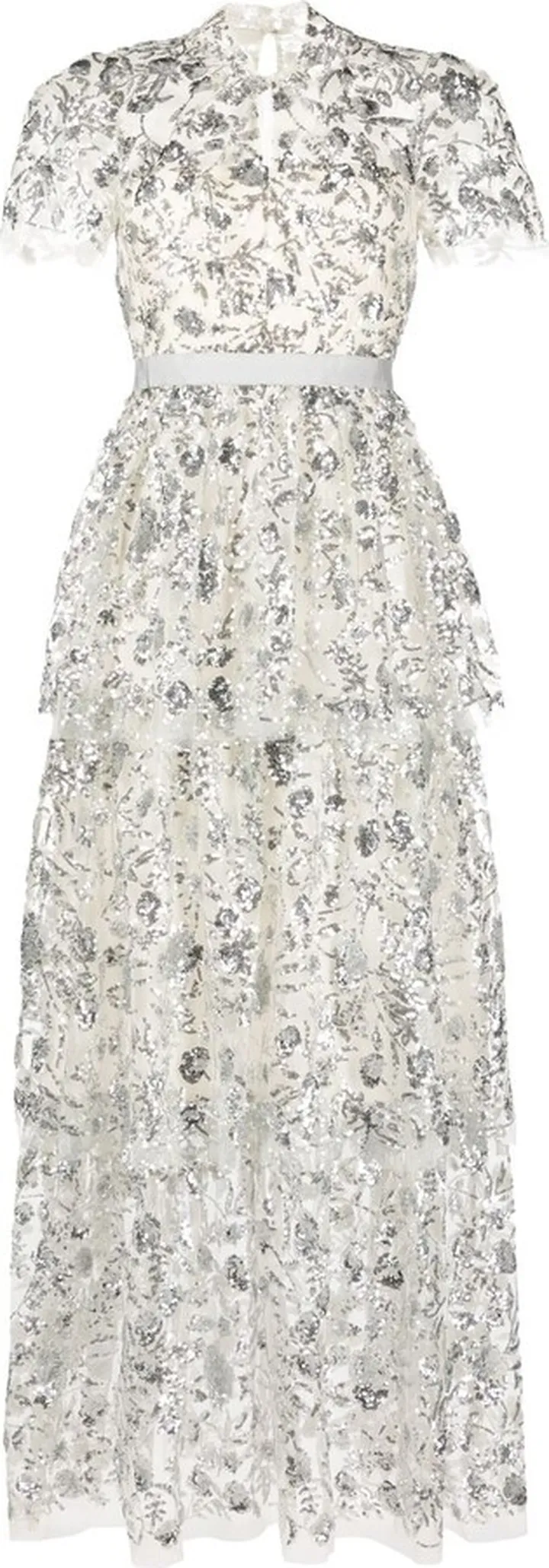 Sequinned Tiered Maxi Dress