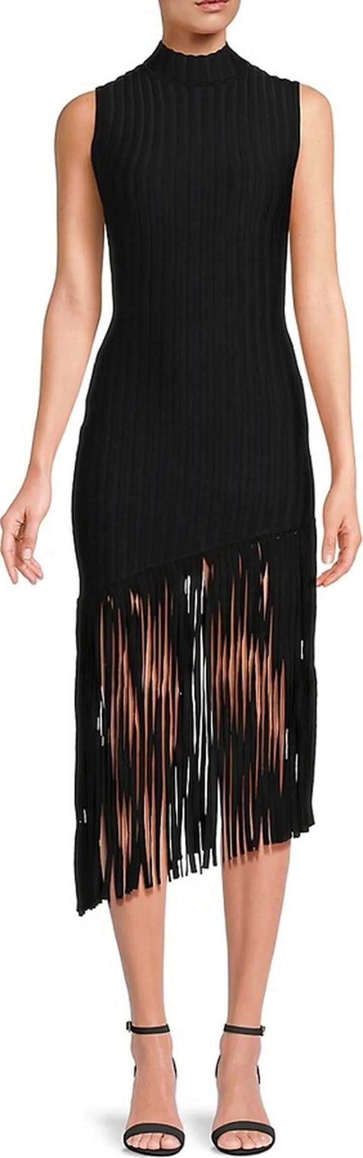 Kaipo Ribbed Fringe Midi Dress
