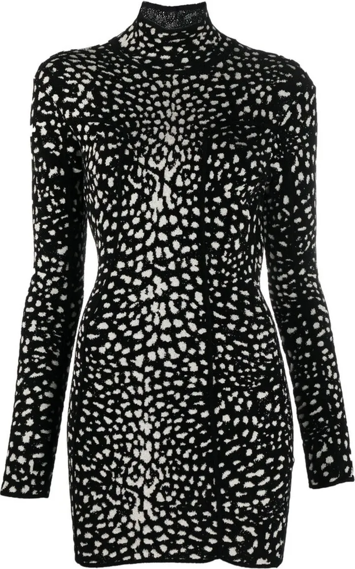 Leopard Jacquard Mini Dress
