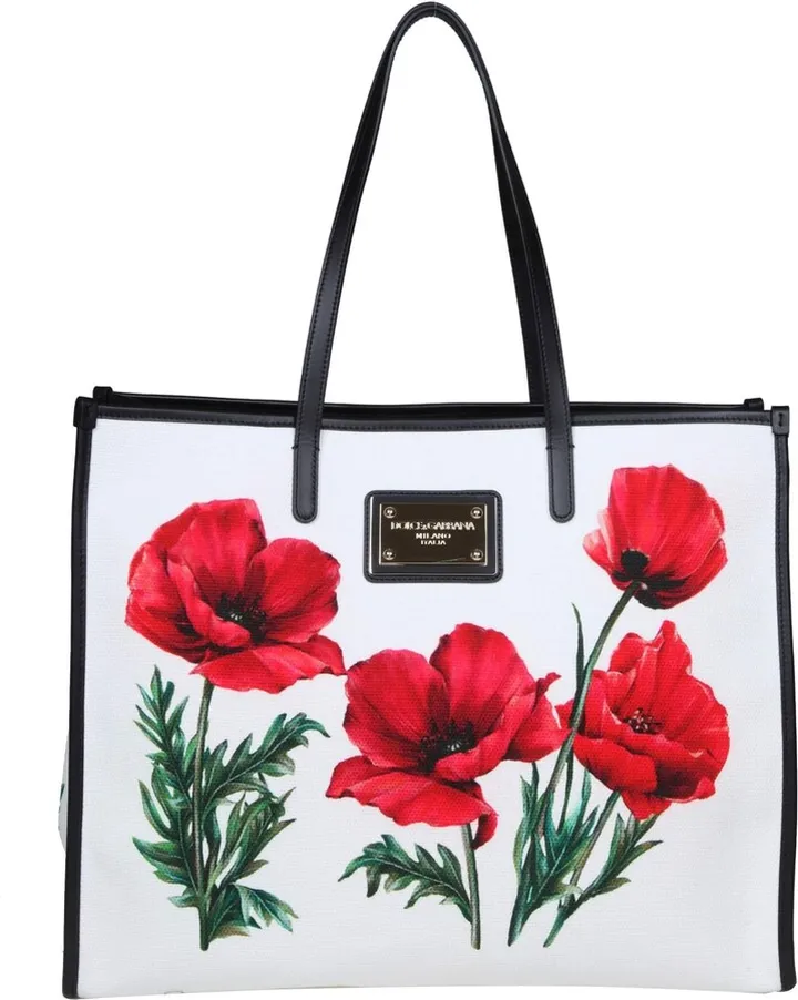 Dolce E Gabbana Shopping Bag In Canvas With Print