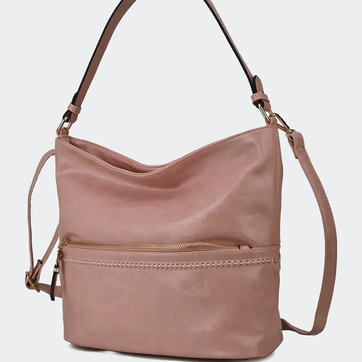 MKF Collection by Mia K Sierra Vegan Leather Women’s Shoulder Bag - Pink