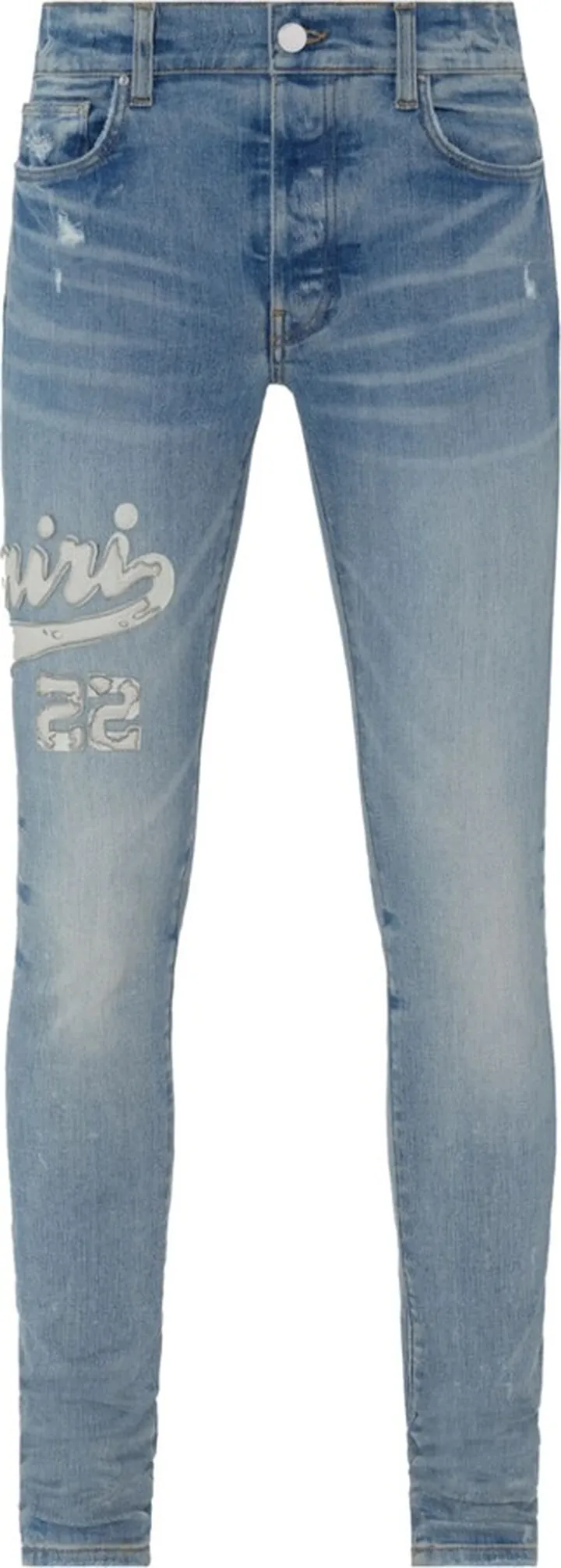 Varsity logo appliqué skinny jeans