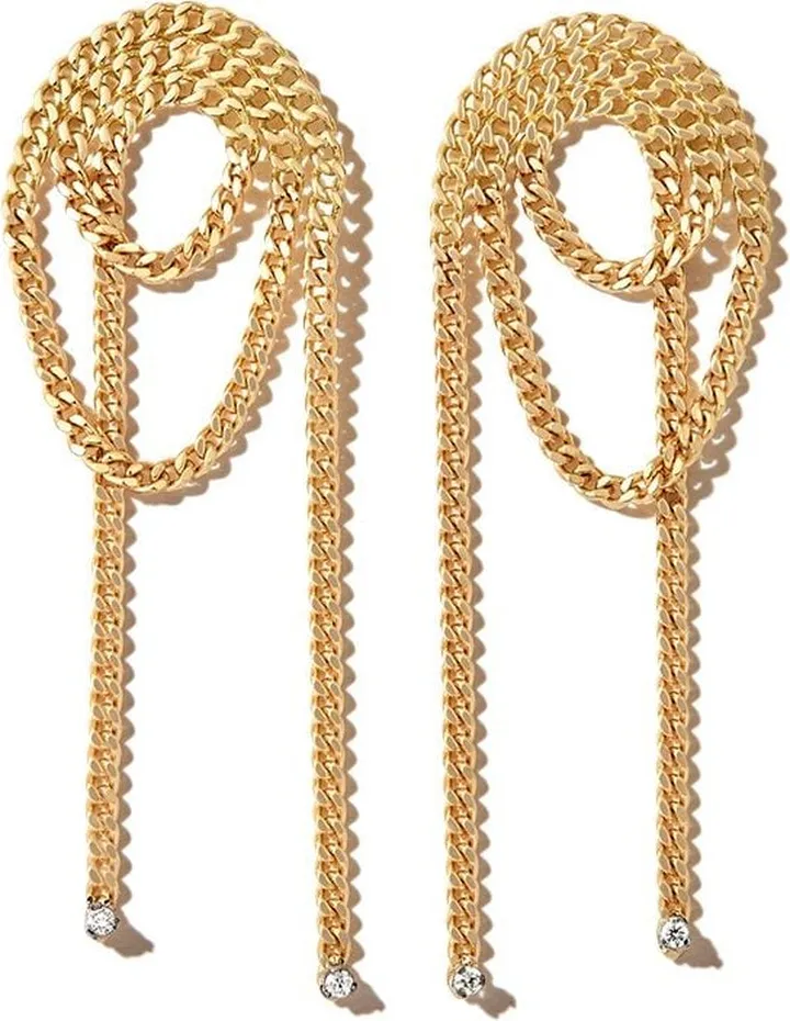 18kt yellow gold Unchain My Art Loop diamond drop earrings