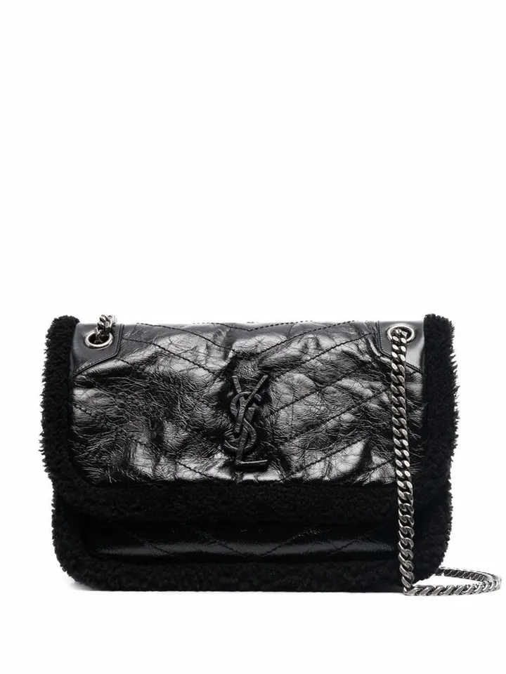 shearling-trim Niki shoulder bag