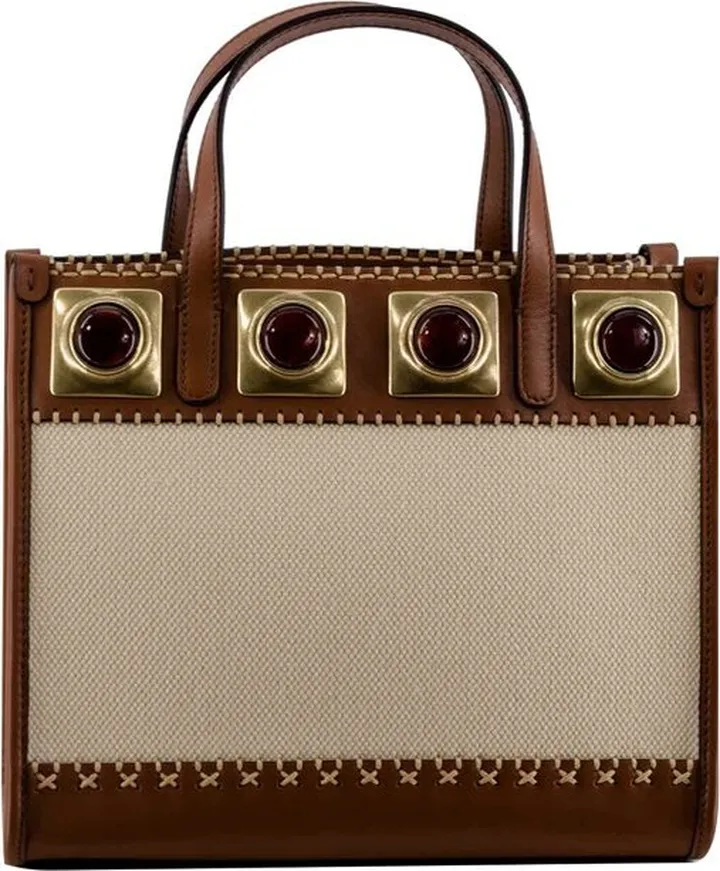 Etro Crwon Me Contrast Stitching Tote Bag