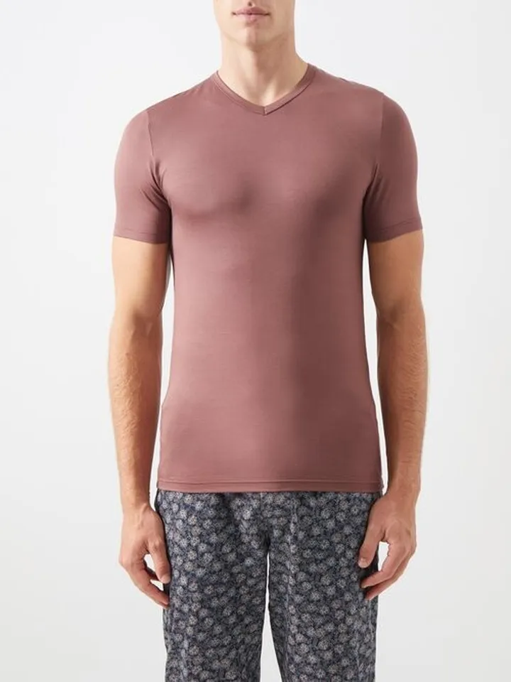 700 Pureness V-neck Modal-blend Jersey T-shirt