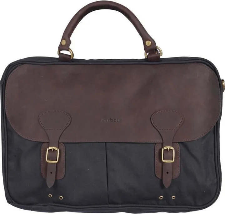 Barbour Foldover Logo Embossed Briefcase