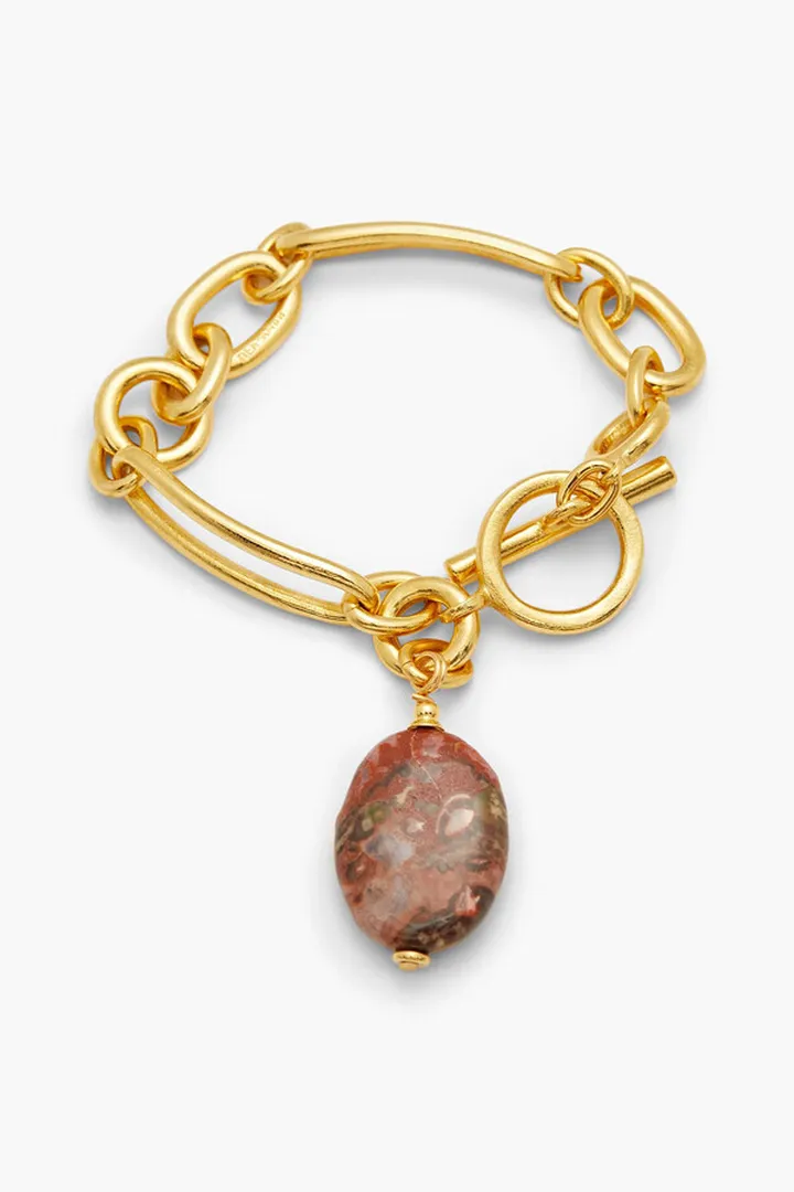 24-Karat Gold-Plated Stone Bracelet