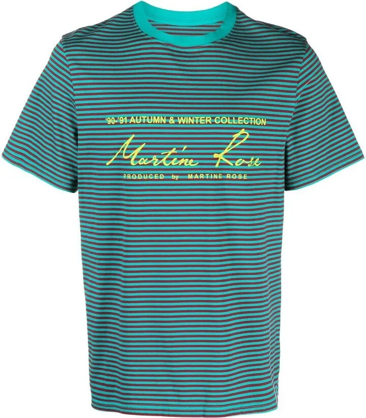 striped logo-print T-shirt