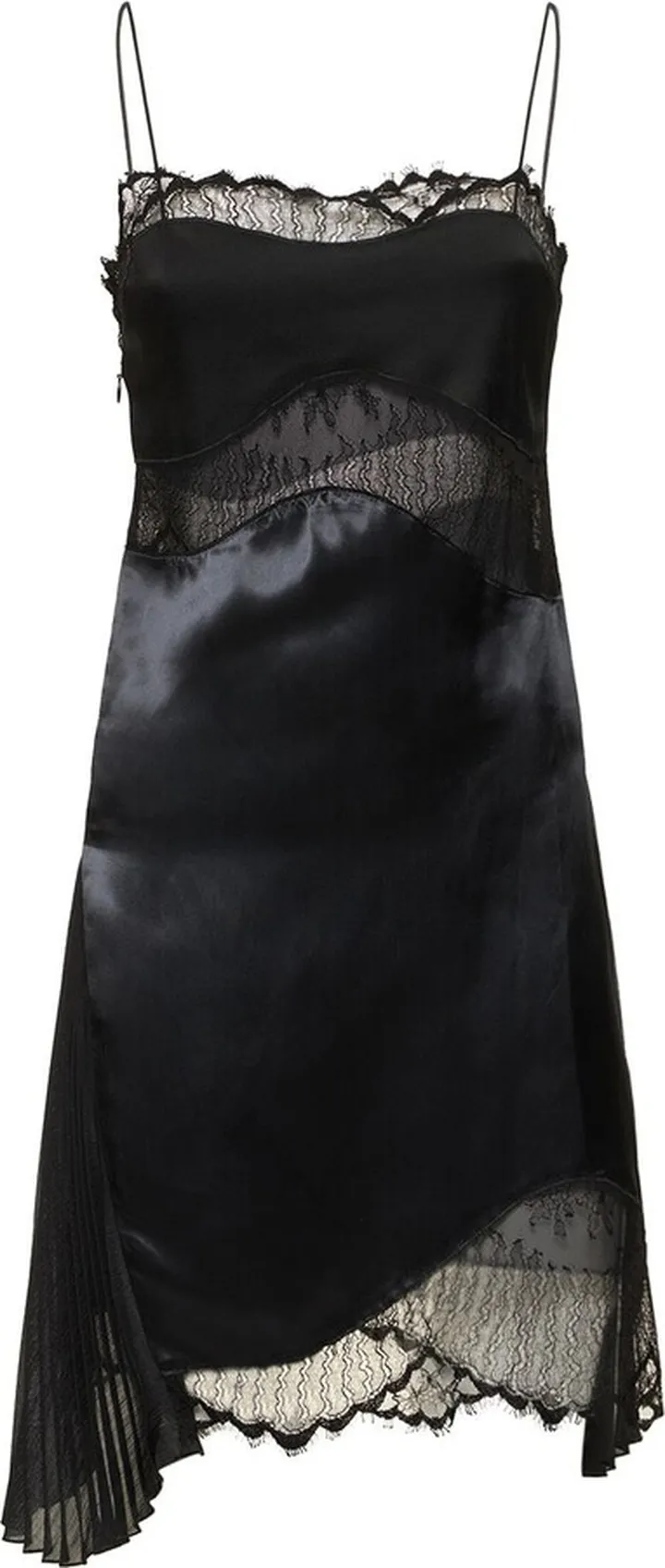 Lace & satin mini dress