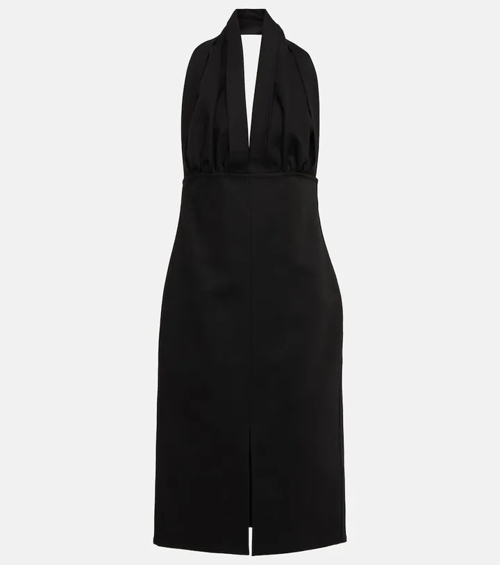 Cotton canvas midi dress