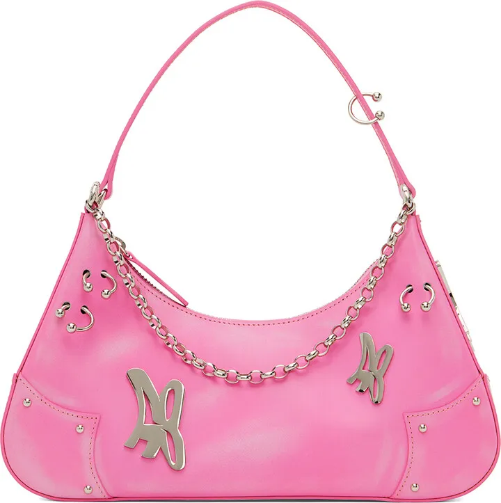 Andersson Bell Pink Butterfly AB Logo Chain Bag