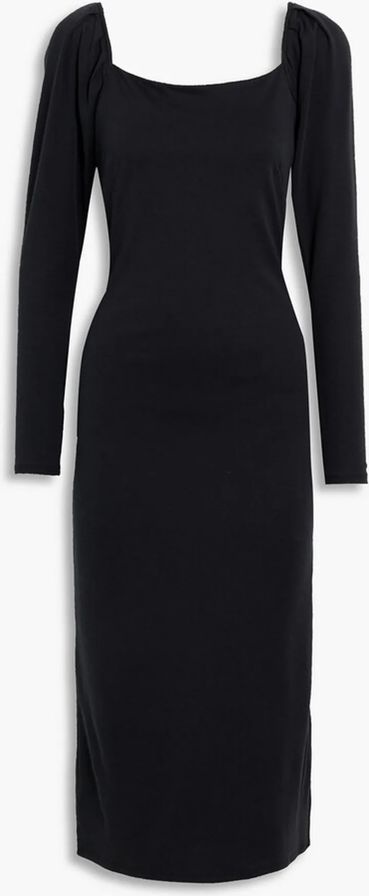 Marianna gathered Pima cotton-jersey midi dress