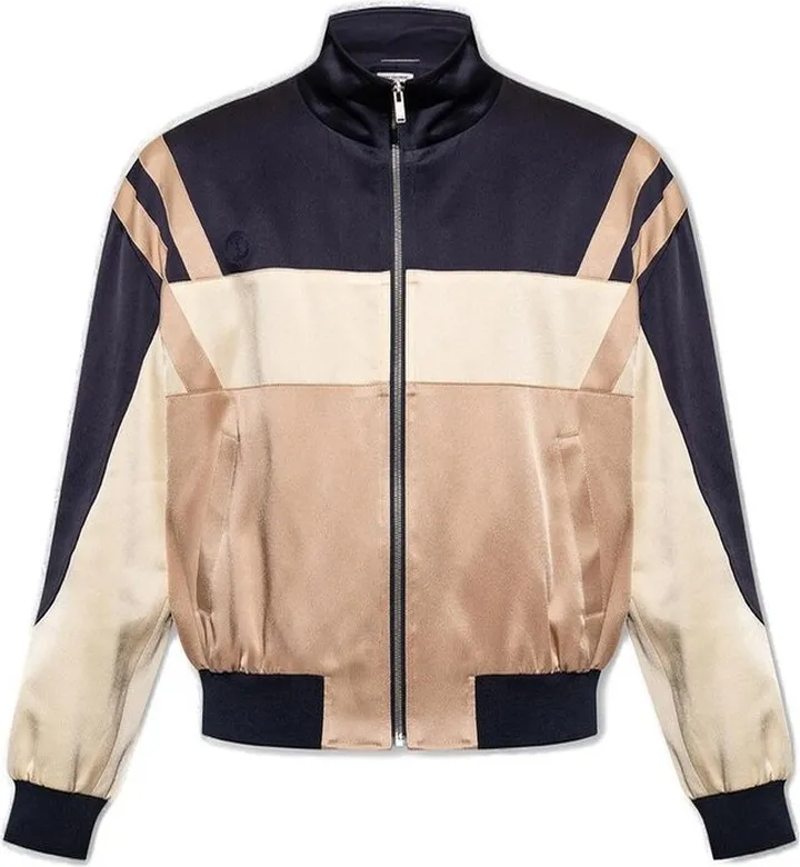 Saint Laurent Panelled High-Neck Zipped Bomber Jacket
